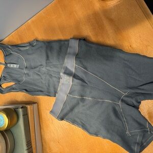 SKIMS Blue Ribbed Tank and Shorts Lounge Set